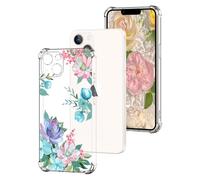 DiaryTown Coque Compatible avec iPhone 14, Motif Floral Transparent Housse Etui en Silicone TPU Clair résistante aux Chocs et aux Rayures Protection Antichoc Coque pour iphone 14 - Fleur Lotus Colorée