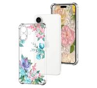 DiaryTown Coque Compatible avec iPhone 16, Motif Floral Transparent Housse Etui en Silicone TPU Clair résistante aux Chocs et aux Rayures Protection Antichoc Coque pour iphone 16 - Fleur Lotus Colorée