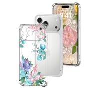 DiaryTown Coque Compatible avec iPhone 17 Pro Max, Motif Floral Transparent Housse Etui en Silicone Souple Clair résistante Protection Antichoc Coque pour iphone 17 Pro Max - Fleur Lotus Colorée