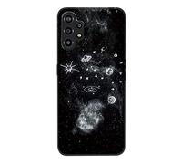 DiaryTown Coque pour Samsung Galaxy A13 4G Silicone Liquide Case avec Motif Animal Mince Noir Cover Doux Microfibre TPU Anti-Rayures Protection Bumper Antichoc Housse pour Samsung A13 4G - Espace