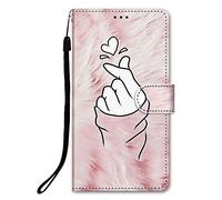 DiaryTown Coque pour Samsung Galaxy A25 5G Étui a Rabat Protection Case en Cuir Portefeuille Housse Fermeture Magnétique Porte Carte Antichoc Silicone Flip Cover pour Filles, Amour Rose