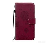 DiaryTown Coque pour Samsung Galaxy A57 5G Pissenlit Housse étui Cuir PU Protection Pochette Rabat Portefeuille Flip Case Stand Antichoc Porte Magnétique Coque pour Galaxy A57 5G - Bordeaux