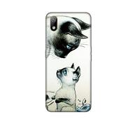 DiaryTown pour Coque Huawei Y5 2019 / Honor 8S, Etui Noir en Silicone Souple avec Motif Animal Mince Slim TPU Gel Bumper Antichoc Case Housse de Protection pour Huawei Y5 2019, Deux Chats