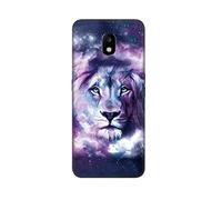 DiaryTown pour Coque Samsung Galaxy J3 2017 / J330, Etui Noir en Silicone Souple avec Motif Animal Mince Slim TPU Gel Bumper Antichoc Case Housse de Protection pour Samsung J3 2017, Lion Rose
