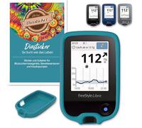 Diasticker® Étui de protection pour lecteur Freestyle Libre 1, 2 et 3, flexible, résistant aux chocs, antidérapant, protège des rayures et des chocs, bleu sarcelle