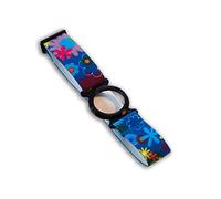 Diasticker® | Freestyle Libre 2 - Bande de fixation | Flexible - Résistant à l'eau - Tenue forte | brassard de capteur, protection, fixation | Ring: Noir (Small: 18-25 cm, Fleurs bleues)