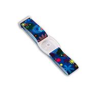 Diasticker® | Freestyle Libre 2 - Bande de fixation | Flexible - Résistant à l'eau - Tenue forte | brassard de capteur, protection, fixation | Grille: Blanc (Small: 18-25 cm, Fleurs bleues)