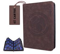 DIATOKHI Classeur cartes à collectionner 612 Pochettes - Album Rangement Sans Anneaux en Cuir PU- Porte cartes compatible Pokémon, TCG, MTG, Sport - Idéal pour Collectionner et Jouer