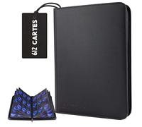 DIATOKHI Classeur de cartes à collectionner,Porte rangements pour 612 cartes,Album en cuir PU, protège cartes Zippé,compatible TCG,MTG,Pokémon et tout les cartes standard