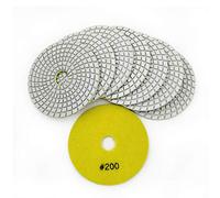 Diatool 8 pcs/lot de 10,2 cm Diamant humide Tampons de polissage souple Blanc Bond pour marbre Granite Disques abrasifs Meule Diamètre 100 mm, A6020403S9, blanc, Grit 200