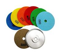 DIATOOL Sec Tampons De Polissage Diamant Diamètre 100MM Gruau mixte et un Fond De Base en Aluminium Pack de 8