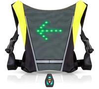 Diavo Gilet de Cyclisme Réfléchissant - Équipement de Sécurité pour Trottinette, Vélo, VTT et Course à Pied, Rechargeable USB avec LED Clignotant et Télécommande, Installation Facile