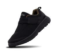 diawin Chaussures pour diabétiques pour homme et femme - Intérieur généreux et extra profond sans couture - Chaussures orthopédiques avec fermeture Velcro en 3 largeurs, café noir, Marron, 49 EU