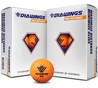 DIAWINGS W Balles de Golf Distance maximale Anti-Slice, Low Spin, Coups Droits | Demi-douzaine X 2, 12 balles | Blanc, Rose, Orange, Jaune (Orange)