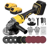 Dibaful 1500W Meuleuse d'angle Sans Fil 21V avec 2 * 5000mAh Batterie 30000rpm Moteur Brushless Disqueuse Sans Fil 125 mm Disques de Coupe Polisseuse à 3 Vitesses Pour Découper Polir et Poncer