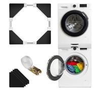 Dibaful Kit de cadre de connexion universel pour machine à laver et sèche-linge - Kit de montage empilable avec tour de lavage - Corde à cliquet 45-70 cm