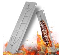 Dibaful Planche à saumon flambée en acier inoxydable pour brasero et barbecue sphérique, barbecue, foyer, brasero, planche à saumon flambée avec support, fonction réversible à 180°, 5 positions