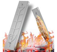 Dibaful Planche à saumon flammé en acier inoxydable pour brasero et barbecue sphérique, barbecue, foyer, brasero, planche à saumon flambé avec support, fonction réversible à 180°, 5 positions