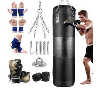 Dibaful Sacs de frappe pour adultes suspendus vides | Sac de frappe lourd avec gants pour karaté, taekwondo, entraînement à la maison, 120 cm