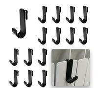 DiBaiHuiHomer Lot de 15 crochets noirs en acier inoxydable pour sèche-serviettes, porte-serviettes pour radiateurs, compatibles avec les lamelles de radiateur en aluminium moulé sous pression