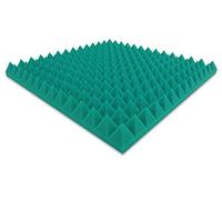 Dibapur Mousse pyramidale colorée (vert/turquoise, env. 49 x 49 x 5 cm) - Mousse acoustique - Mousse alvéolée