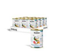 Dibaq Sense Dog Grain Free - Nourriture humide pour chiens, 100 % naturelle sans céréales, 380 g, lot de 12 x 380 g (poisson blanc et thon)