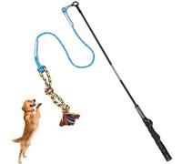 DIBBATU Flirt Pole de Dressage et d’entraînement en Plein air pour Chiens de Toutes Tailles, Convient comme Jouet interactif à mâcher