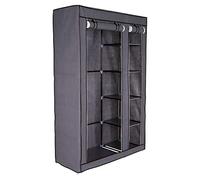 dibea Armoire en Tissu Pliable, 110x45x175 cm, penderie Textile Peu encombrante avec étagères, Respirante et Stable, Tige à vêtements, revêtement PP Facile à Nettoyer, Gris