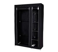 dibea Armoire en Tissu Pliable, 110x45x175 cm, penderie Textile Peu encombrante avec étagères, Respirante et Stable, Tige à vêtements, revêtement PP Facile à Nettoyer, Noir