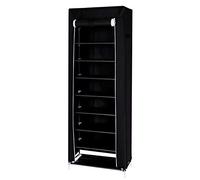 dibea Armoire Pliable en Non-tissé, 60x30x160 cm, penderie Respirante et compacte avec étagères Pratiques et Tige Stable, hygiénique et Facile à Nettoyer, Noir