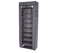 dibea Armoire Pliable en Non-tissé, 60x30x160 cm, penderie Respirante et compacte avec étagères Pratiques et Tige Stable, hygiénique et Facile à Nettoyer, Gris