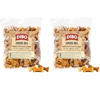 DIBO Junior-Mix Sachet de 500 g de Produits de Boulangerie comme Alimentation Saine et Naturelle pour Chiens, Nourriture pour Chien, Barf, B.A.R.F., friandises, Biscuits pour Chien (Lot de 2)