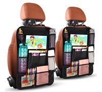 Diboniur Organisateur de Voiture 2 Pcs, Rangement siege enfant avec 20 Poches, Protege pour Tablette iPad 9.7'' & 10.5'', Organiseur Jouets Livres, Le Noir