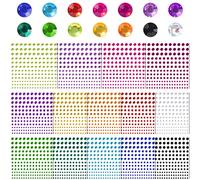 Diboniur 2310 Pièces Strass Autocollant Auto-Adhésifs, 14 Feuilles Strass Visage Festival, Brillant Strass Cristal a Coller pour Maquillage Nail Art DIY Décoration