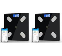 Diboniur Balance Pese Personne, Balance Connectée Balance Impedancemetre pour IOS et Android, Pèse Personne avec 12 Données Corporelles Masse Graisseuse et Muscle (Lot de 2)
