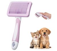 Diboniur Brosse Chat Chien Autonettoyante, Brosse Pour Poils Longs et Court, Outil pour chiens/chats/lapins, Eliminer Efficacement des Tomentose Sous-poil Tangles, Chat Accessoire (Rose)