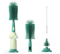 Diboniur Goupillon Biberon,Ensemble De Brosse Biberon BéBé 3 en 1,Ecouvillon Biberon Silicone Doux,RéSistant Aux Rayures Et Durable,Nettoyeur Biberon pour Nettoyer Les Biberons Et Les Tasses
