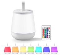 Diboniur Lampe de Chevet Enfant Tactile LED, Veilleuse Rechargeable Bébé Maternité avec 13 Couleurs, Lampe de Chevet Chambre (Blanc)