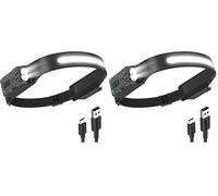 Diboniur Lampe Frontale, Lampe Frontale LED Ultra Puissante avec 8 Modes d'Éclairage, Grand angle 340° Lampe Frontale Rechargeable avec Détecteur de Mouvement, IPX4 Étanche Lampe Frontale LED