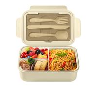 Diboniur Lunch Box 1400 ml avec Couverts et 3 Compartiments, Kaki