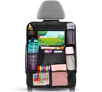 Diboniur Organisateur Voiture Enfant, Rangement avec 10 Poches, Protege siege pour Tablette iPad 9.7'' & 10.5'', Organiseur pour Jouets Livres, Le Noir