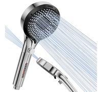 Diboniur Pommeau de Douche Haute Pression avec 6 Modes de Jet, Pommeau de Douche Anti Calcaire avec Fonction de Filtrage, Pommeau de Douche Economie Deau (Sans Flexible)