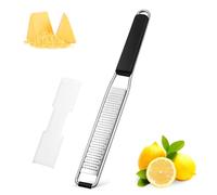 Diboniur Râpe Fromage, Zesteur pour Agrumes Parmesan Gingembre Chocolat, Râpe Alimentaire en Acier Inoxydable, avec Couvercle de Protection et Brosse de Nettoyage, Argenté