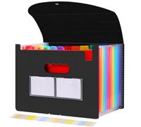 Diboniur Trieur 12 Compartiments A4, Rangement Papier Administratif, Noir | Trieur accordéon A4 extensible, grande capacité et structure robuste, idéal pour l’école, le bureau et la maison