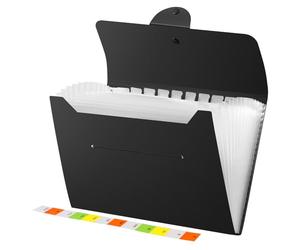 Diboniur Trieur 12 Compartiments A4, Trieur Document Rangement Papier Administratif, Extensible Classeur A4 Range Document Bureau, Dossiers de Fichiers Accordéon Organiseur (Noir)