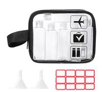 Diboniur Trousse de Toilette-Flacon de Voyage - 10 Pièces Kit Voyage Avion, Flacon Vide 100 ML avec 2 Petits Entonnoirs, Accessoires pour Shampoo, Creme, Lotion