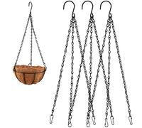Dibotell Lot de 3 chaînes suspendues avec crochets, réglables en métal pour suspensions de fleurs, suspensions de plantes, cages à oiseaux, lanternes - Chaîne de rechange pour suspendre des pots de
