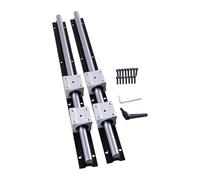 DIBOTISCNC Lot de 2 rails linéaires SBR12 - 600 mm - Noir - Avec 4 blocs de roulement SBR12UU - Rail de roulement linéaire inoxydable avec trous pré-percés - Pour imprimante 3D DIY