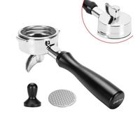 DIBTSA Porte-filtre à bec unique 58 mm 2 oreilles compatible avec La Marzocco, comprend un panier filtrant en acier inoxydable 304 et un écran à rondelles, poignée en aluminium anodisé, noir