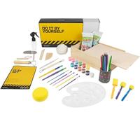 DIBYS Kit de Poterie pour Adulte & Enfant | Avec Outils de Modelage, Argile Auto-durcissante & Blanche, Peinture & Pinceaux | Set de Bricolage pour la Maison | Loisirs Créatifs Adultes